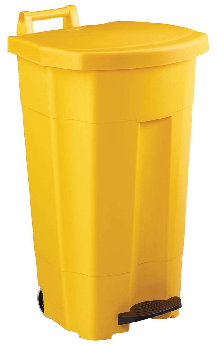 Poubelle à pédale 100 litres coloris jaune - Matériel de laboratoire