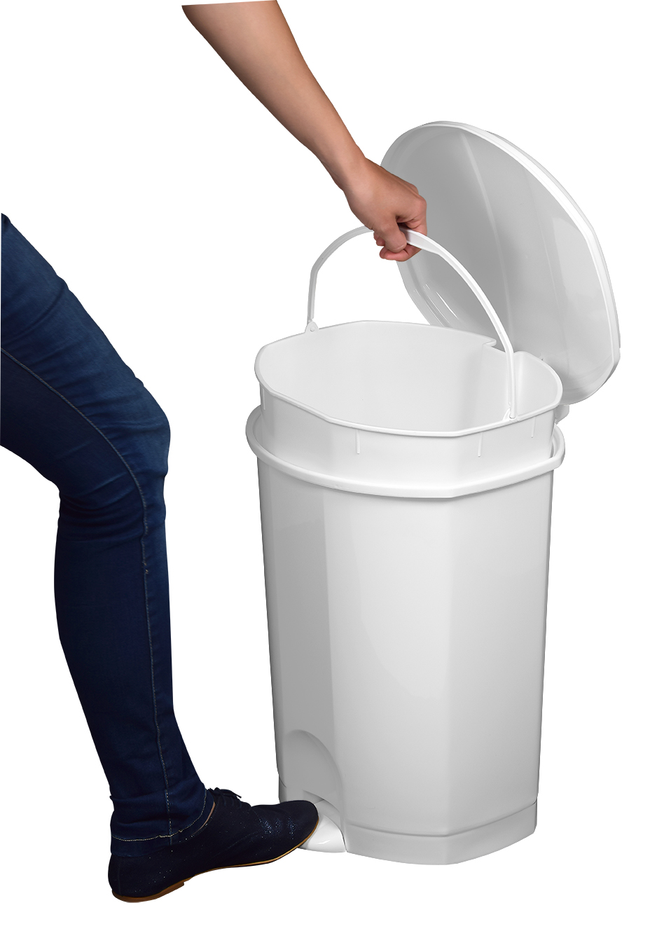 Poubelle Blanche en Plastique, 50L Code commande RS: 356-4709