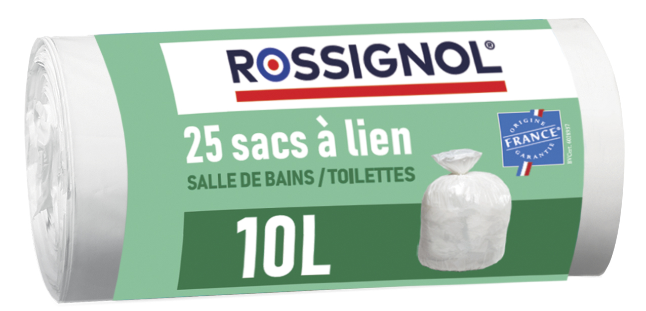 Salle de bains / Toilettes BAGY Rouleaux de 25 sacs poubelle 10L Blanc ○  Rossignol 1896