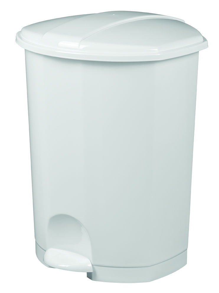 ROSSIGNOL Poubelle à pédale haccp 50l Utilo blanc/jaune - Poubelles tri  sélectif