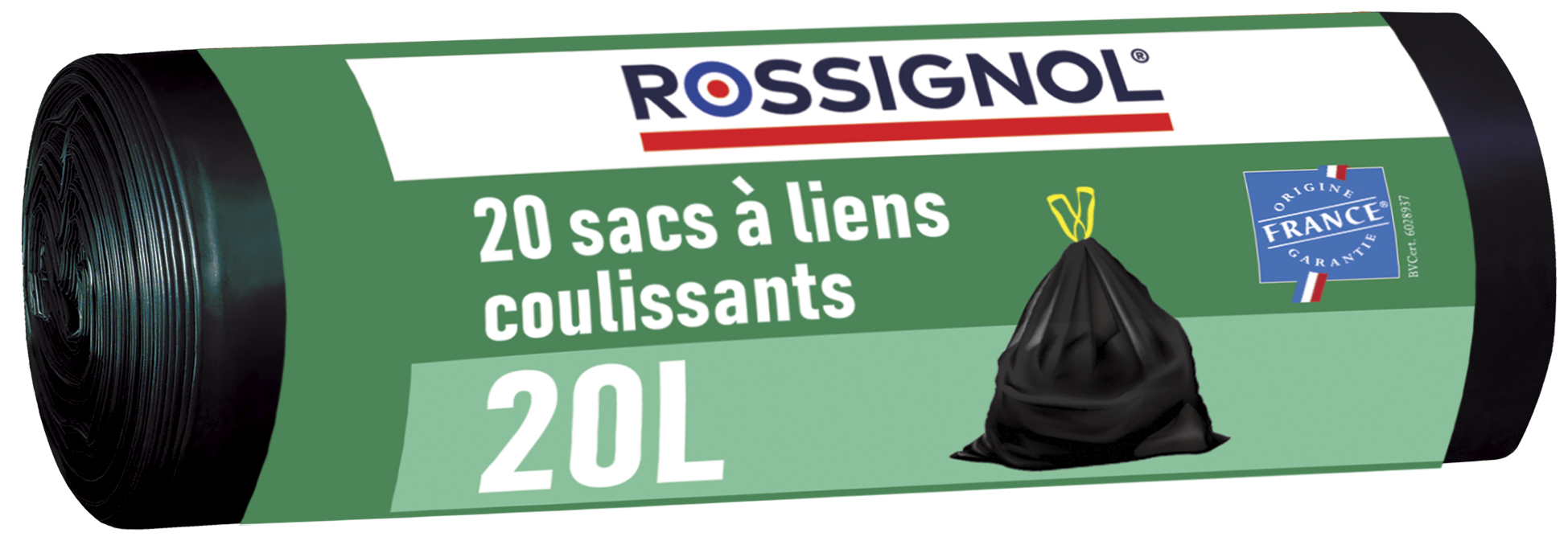 Cuisine BAGY Rouleaux de 20 sacs poubelle 20L Noir ○ Rossignol 1896